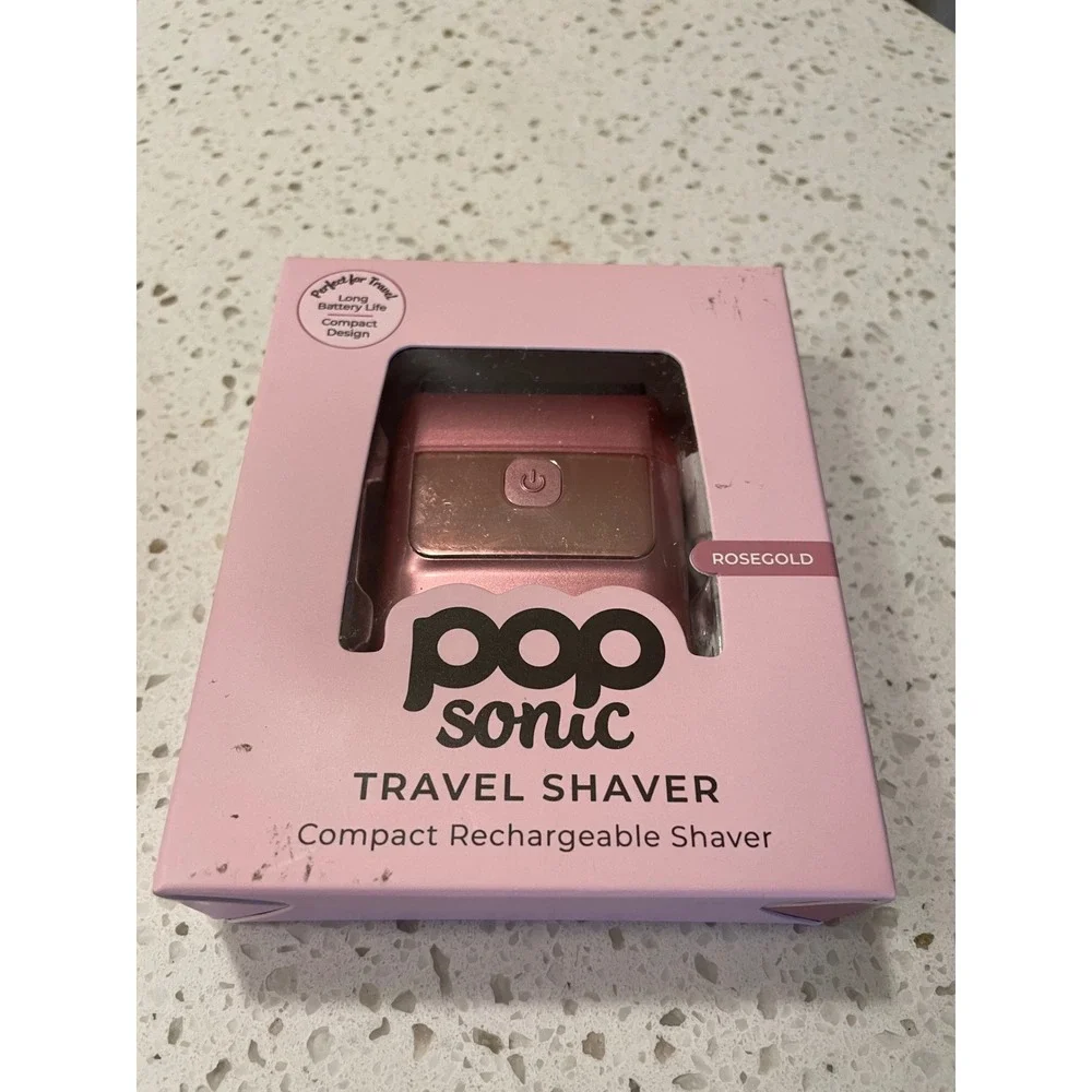 Pop Sonic Travel Shaver Compact Rechargeable Foil Razor‎ Rose Gold NEW